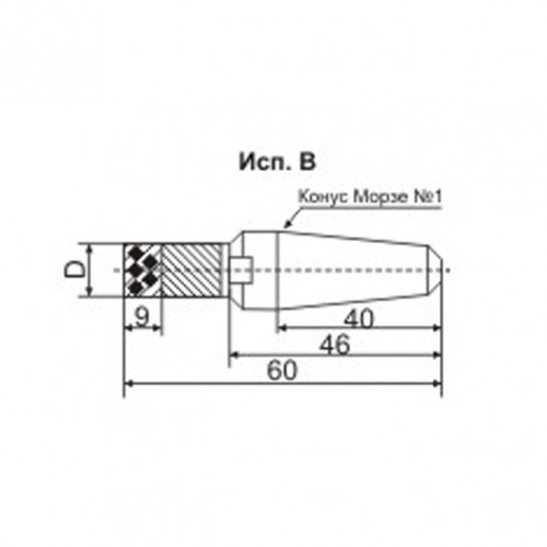 Карандаш алмазный 3908-0077, d=12 тип 02, исп.В, 1 кач., 1,0 карат