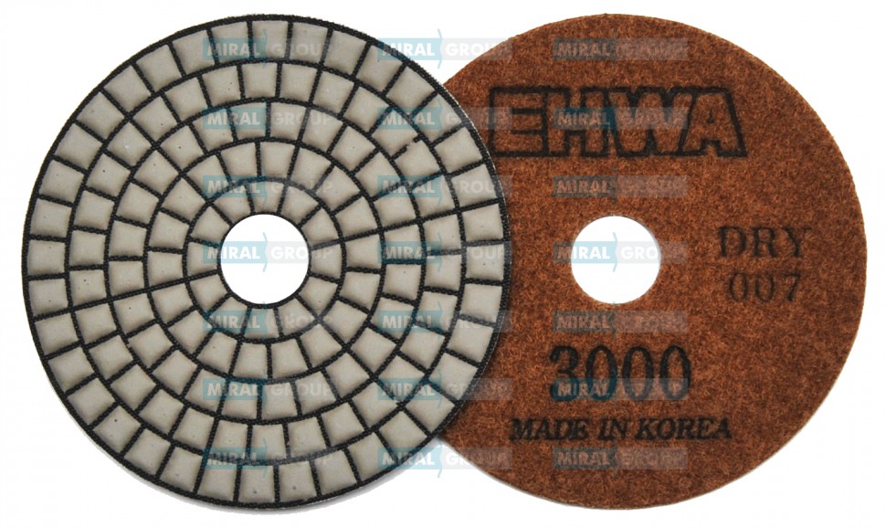 Круги полировальные 100 мм "EHWA 007" №3000, сухие