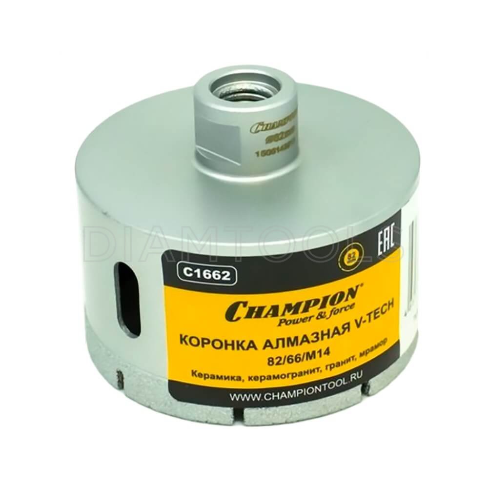 Коронка алмазная Champion 82/66/М14 V-tech керамика, керамогранит, гранит