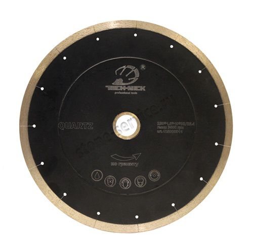 Алмазный диск QUARTZ д.250х32/25,4 (1,6*10 мм) по материалам, содержащим кварц, TNK