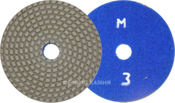 Алмазный гибкий шлифовальный круг PELE мрамор 100x3,5 dry №3 (Украина)
