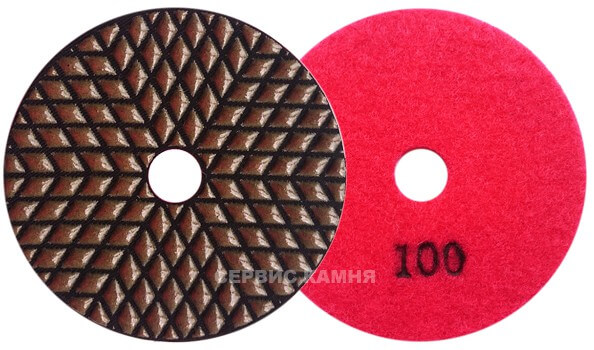 Алмазный гибкий шлифовальный круг JA hexagonal premium 100x3,5 dry №100 (Китай)
