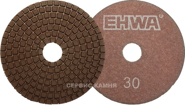 Алмазный гибкий шлифовальный круг EHWA wet 100х3 №30 Медь (Корея)