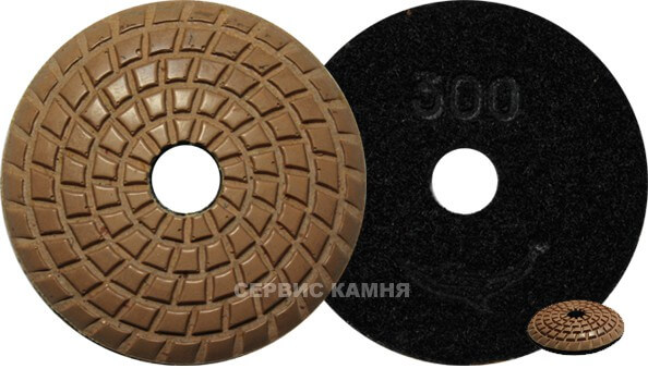 Алмазный гибкий шлифовальный круг ЧВС  грибок  100 wet №300 (Украина)
