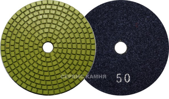 Алмазный гибкий шлифовальный круг ST0201-E1 эко олив. 100x3,5 №50 (Китай)