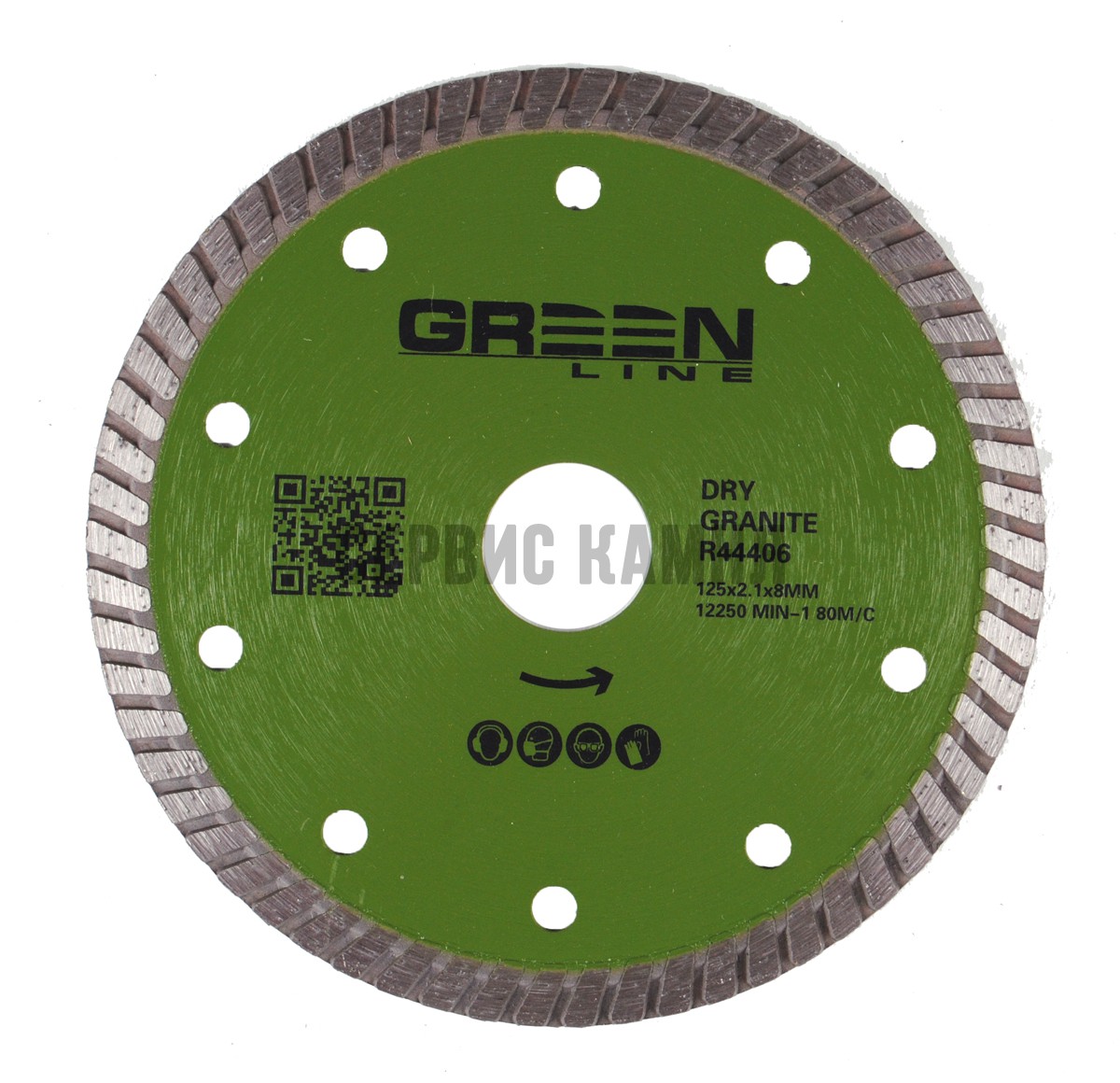 Алмазный диск по граниту и габбро-диабазу GREEN LINE R44406 125x1,8x2,1x22,2 турбо (Китай)