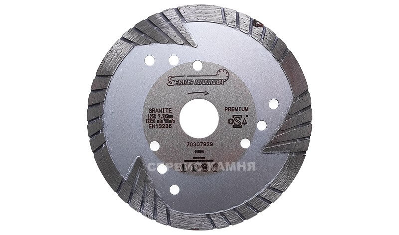 Алмазный диск по граниту EHWA PREMIUM TORNADO 125x2,2x9x22,2 турбо c зубом (Корея)