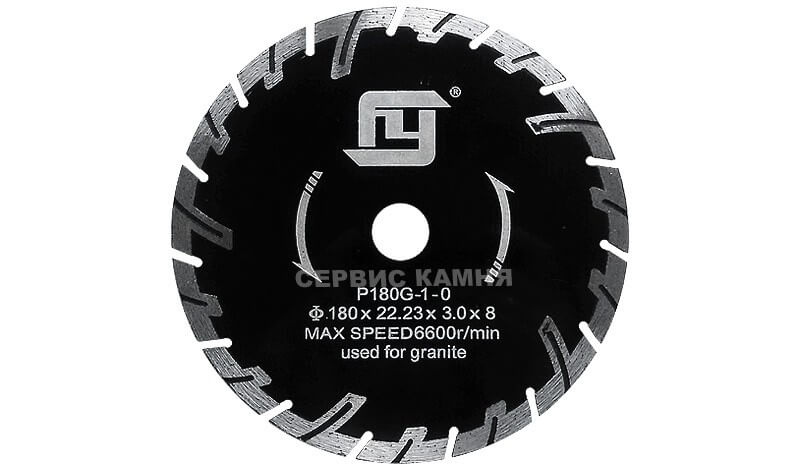 Алмазный диск по граниту FEIYAN P180G 180x3x8,5x22,2 сегментный с зубом (Китай)