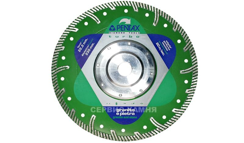 Алмазный диск по граниту ITALDIAMANT TURBO GR 230x3x9x22,23 (фланец) турбо с зубом (Италия)