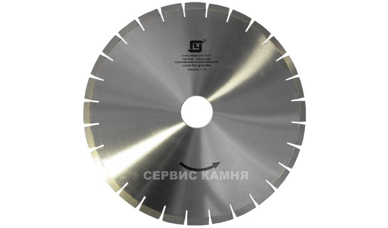 Алмазный диск по граниту FEIYAN R400G-1-0 400x3,7x12x60 сегментный бесшумный (Китай)