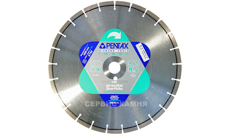 Алмазный диск по граниту PENTAX LASER 350x3,1x10x32 сегментный (Италия) (Высота сегмента 11)
