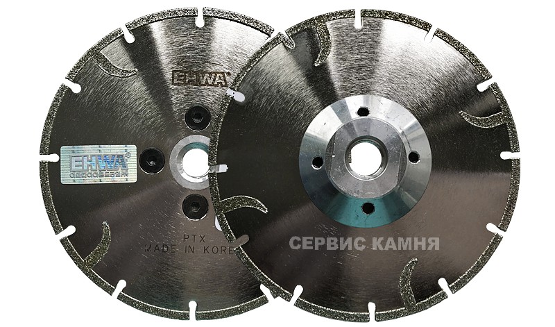 Алмазный диск по мрамору EHWA 125х2,3х3,5хМ14 Гальв. с зубом (Корея) (Высота сегмента 3)