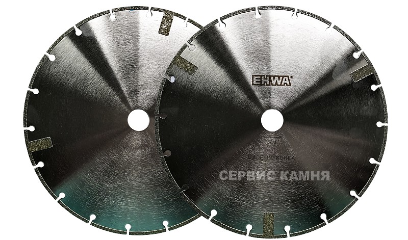Алмазный диск по мрамору EHWA 230х2,5х5х22,2 Гальв. с зубом (Корея) (Высота сегмента 3)