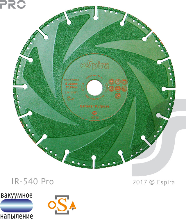 Алмазный диск IR-540 Pro Ø230*22.23 сегм 3*2.3 IR-540