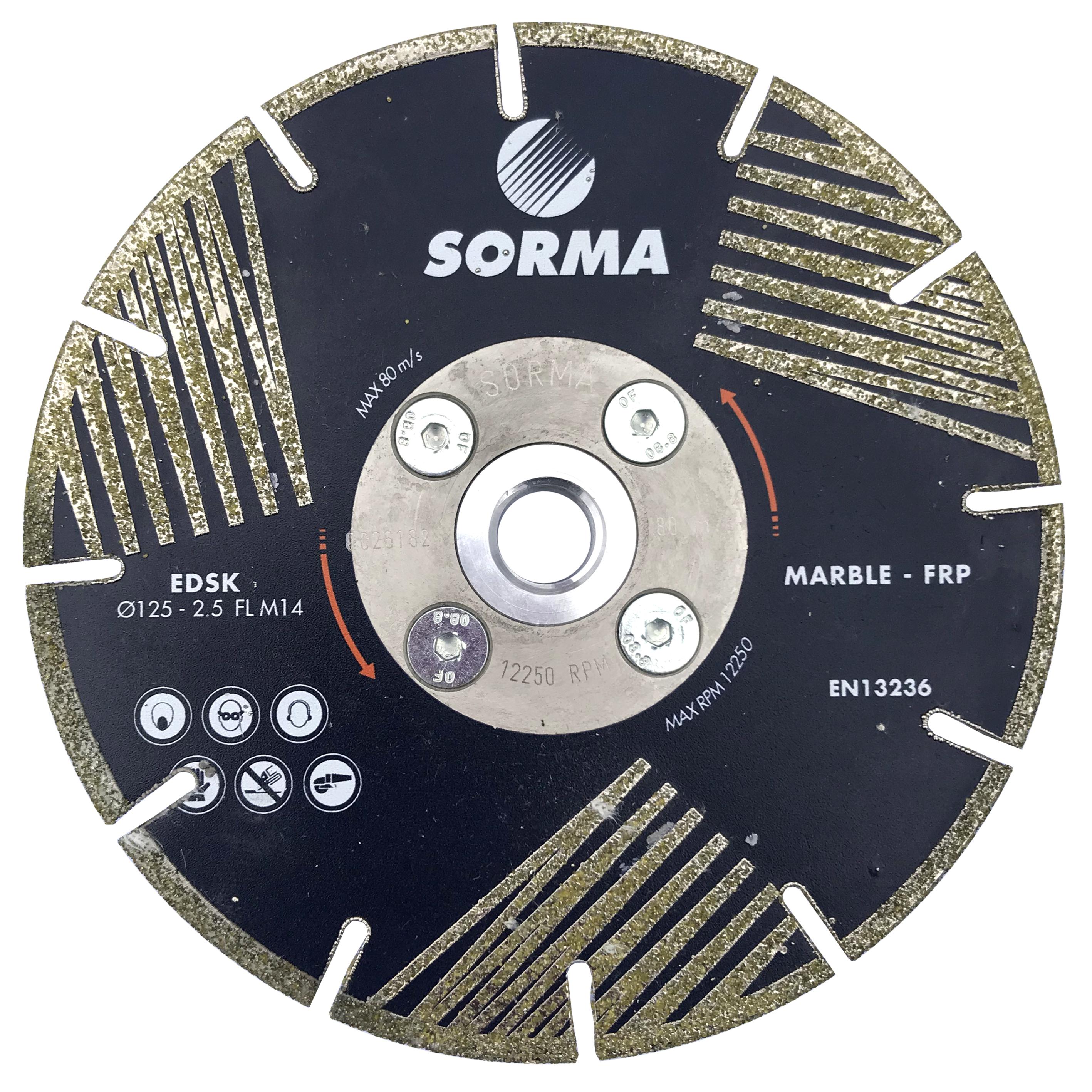 Диск Ø 125 мм с фланцем М14 SORMA (Сорма)