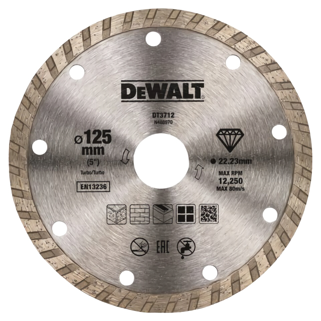 диск алмазный DEWALT 125х22,2x2,2 мм, турбированный
