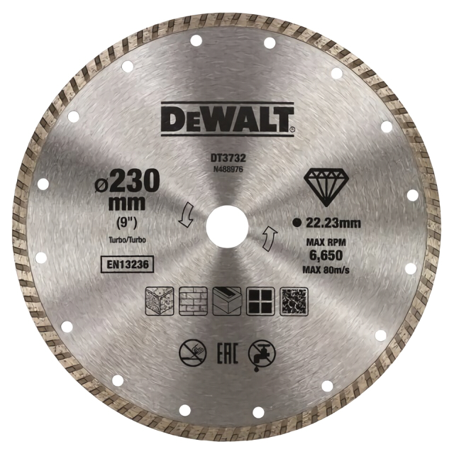 диск алмазный DEWALT 230х22,2x2,6 мм, турбированный