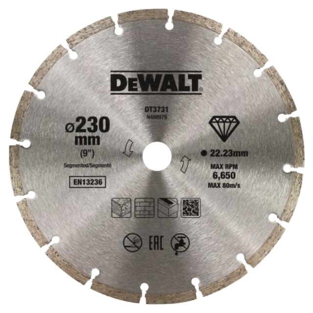 диск алмазный DEWALT 230х22,2x2,3 мм, сегментный